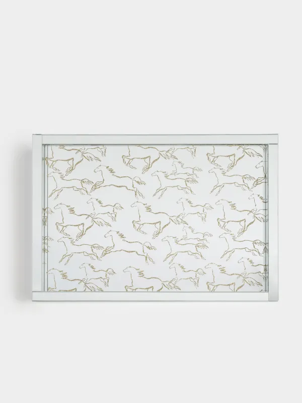 Науа, 38х26 см, шыны, тікбұрыш, айна, алтын, аттар, Glossy, image-4