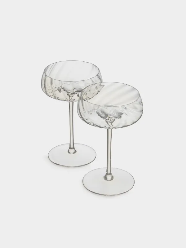 Бокал-креманка для шампанского, 270 мл, 2 шт, стекло, перламутр, Sorento bend, image-1