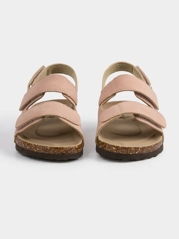 Балаларға арналған сандалдар, өлшемі 27, қыздарға арналған, жабысқышы бар, жасанды күдері, қызғылт, Suede kids, image-1