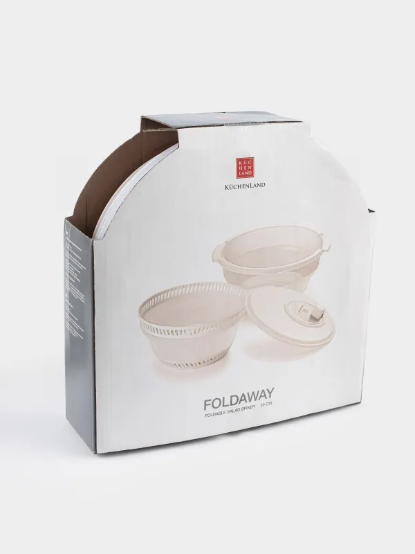 Көкөніске арналған кептіргіш, 30 см, механикалық, жиналмалы, пластик/резеңке, сұр-сарғылт қоңыр, Foldaway, image-10