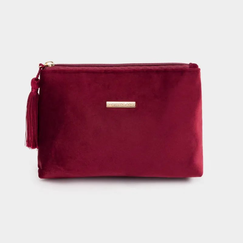 Косметикалық сөмке, 22х14 см, шашағы бар, барқыт, түсті, Velvety, image-0