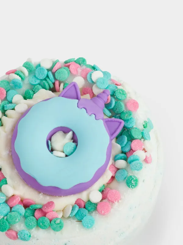 Ваннаға арналған бомба, 130 гр, ойыншықпен, көк, Кілегейлі зефир, Бір мүйізді пончик, Unicorn, image-4