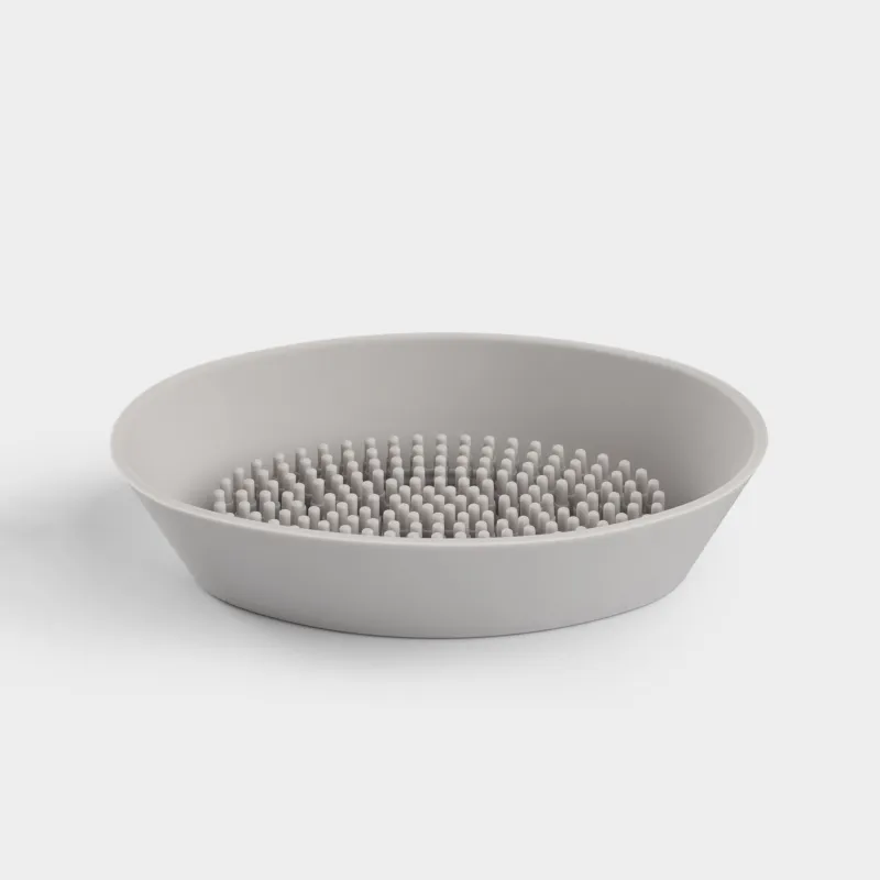 Тазалауға арналған сабын ыдысы-щетка, 14х9 см, силикон, сопақ, сұр-сарғылт-қоңыр, Manny