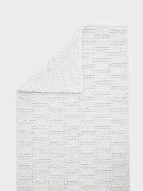 Кілемше, 70x120 см, мақта/полиэстер, ақ, Textured, image-1