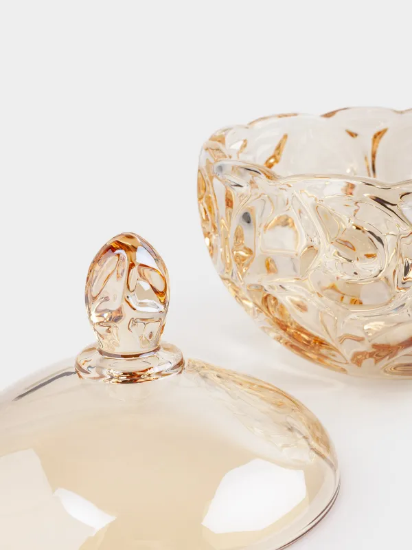 Сақтау ыдысы, 19х17 см, 1 л, шыны Р, кәріптас, Өрнектер, Gala, image-5