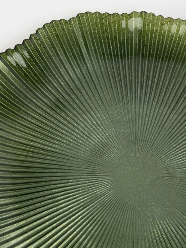 Түскі ас тәрелкесі, 28 см, шыны Р, жасыл, Ribby color, image-2