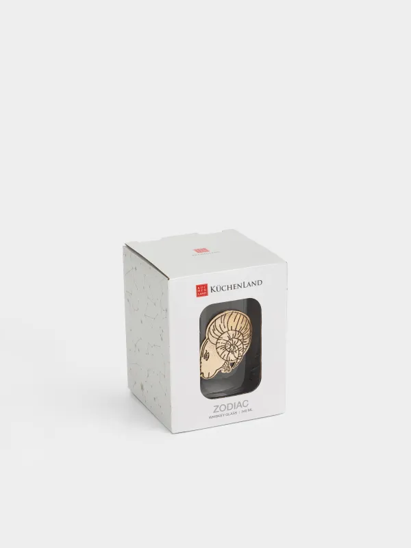 Виски стақаны, 10 см, 340 мл, шыны/металл, алтын түстес, Тоқты, Zodiac, image-4