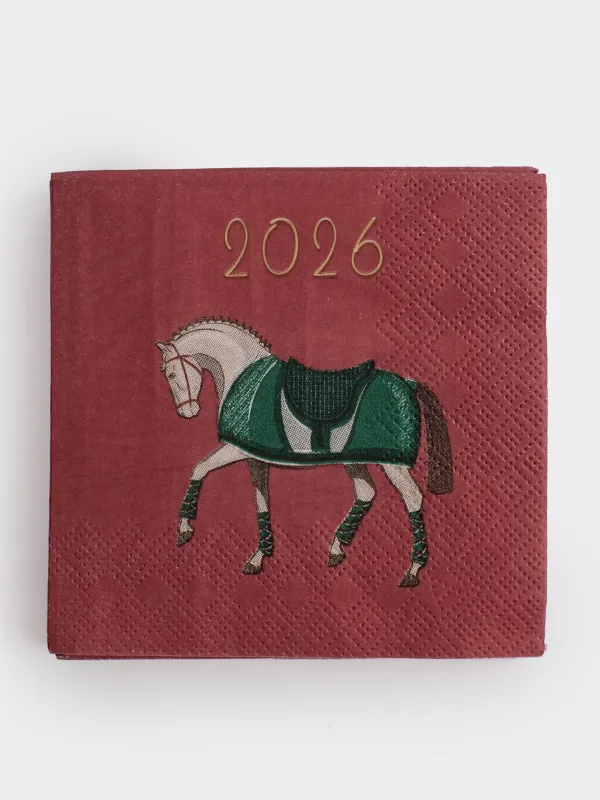 Қағаз майлықтар, 21х21 см, 20 дана, төртбұрышты, ақ, Жылқы, Warhorse, image-0