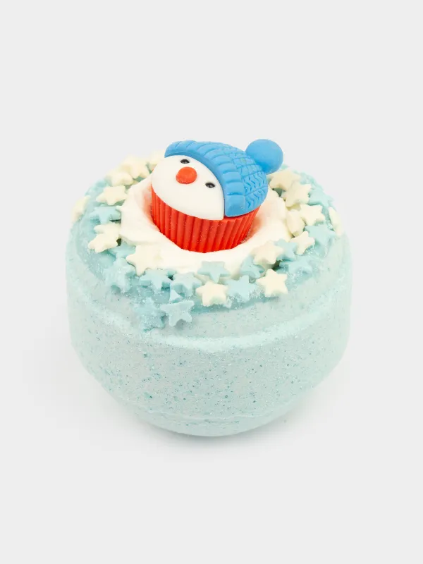Бомбочка для ванны, 130 гр, с игрушкой, голубая, Черничный смузи, Снеговик, Snowy, image-1