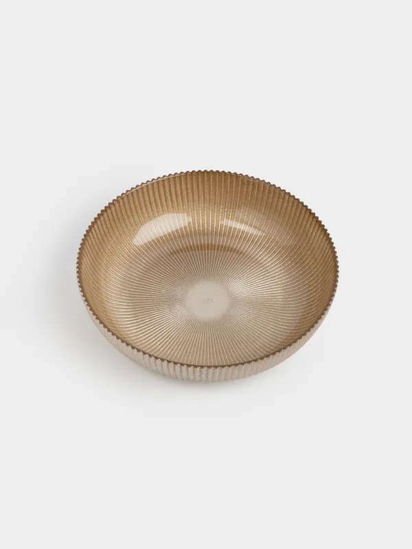 Салатник, 25х6 см, 1,5 л, стекло Р, золотистый, Ribby color, image-4