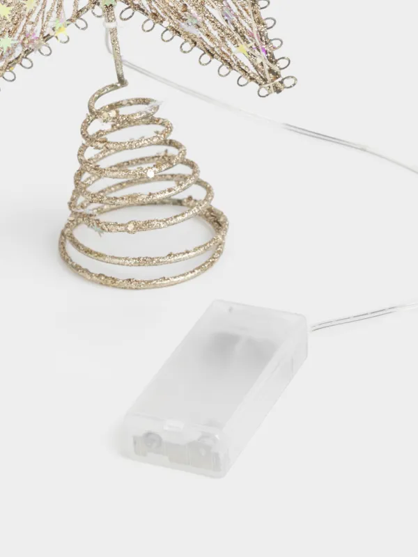 Звезда на елку, 20х25 см, полиэстер/металл, Christmas sparkle, image-3