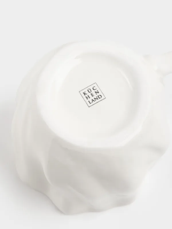 Саптыаяқ, 440 мл, керамика, сүт түстес, Толқынды жиек, Crumple, image-4