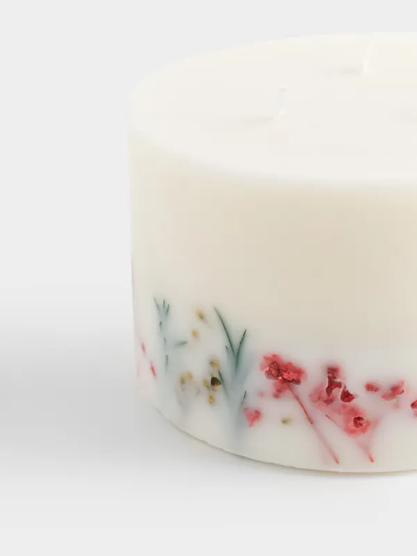 Хош иісті шам, 7 см, үш фитиль, орайоттар бар, ақ, Balmy spring, image-4