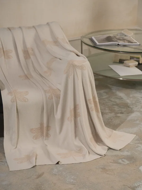 Плед, 130х170 см, двусторонний, хлопок, песочный, Стрекозы, Dragonfly, image-5