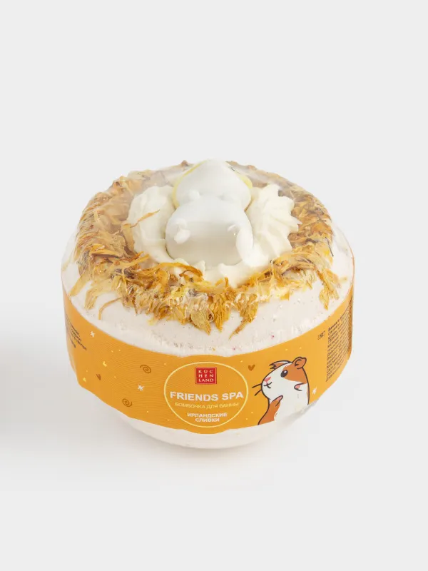 Ваннаға арналған бомба, 130 гр, ойыншықпен, сарғылт-қоңыр, Ирланд кілегейі, Атжалман, Friends spa, image-1