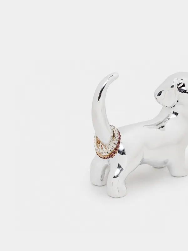 Зергерлік бұйымдарға арналған ұстағыш, 8 см, фарфор Р, күміс, Ит, Dog, image-3