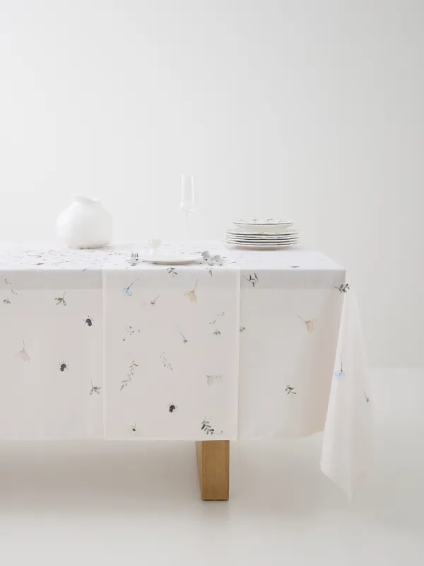 Үстел төсеніші, 40х160 см, полиэстер, сүт түстес, Көктемгі гүлдер, Flowery, image-2