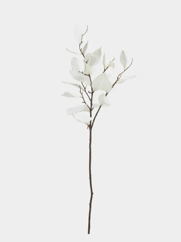 Ветка декоративная, 80 см, Белые листья, Broadleaf decor, image-0
