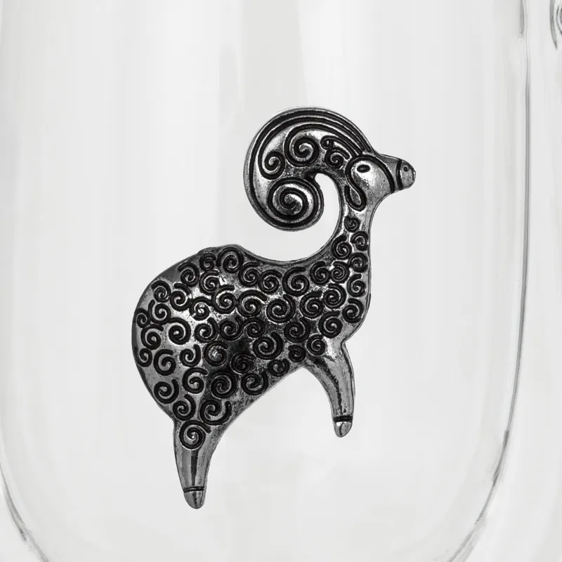 Саптыаяқ, 350 мл, металлдан жасалған шыны, күміс, Тоқты, Air zodiac, image-5