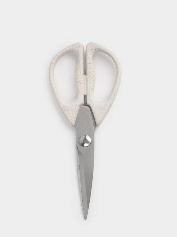 Ножницы кухонные, 21 см, сталь/растительное волокно, бежевые, в крапинку, Galori, image-0