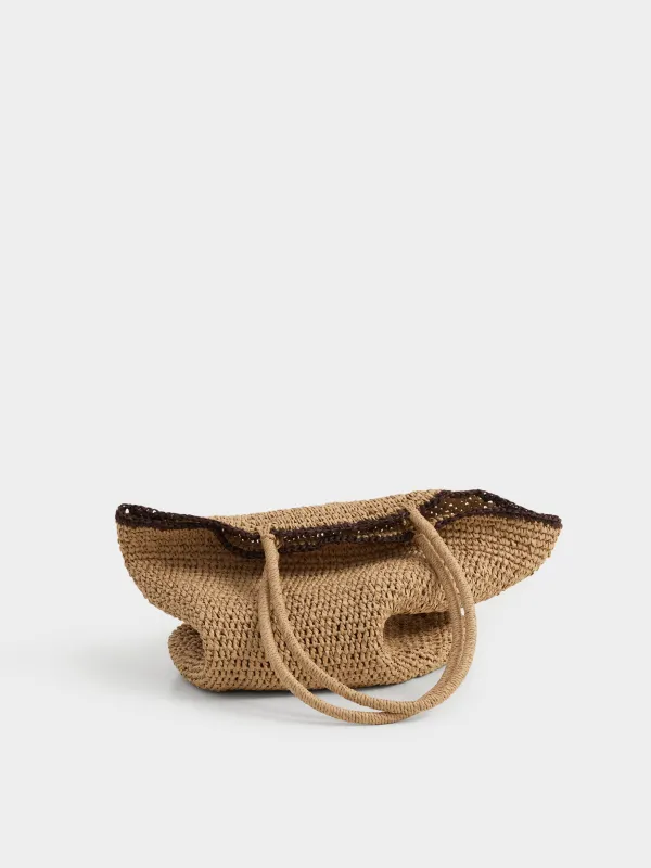 Сумка пляжная, 50х40 см, плетеная, целлюлоза, песочная, Banjo, image-3