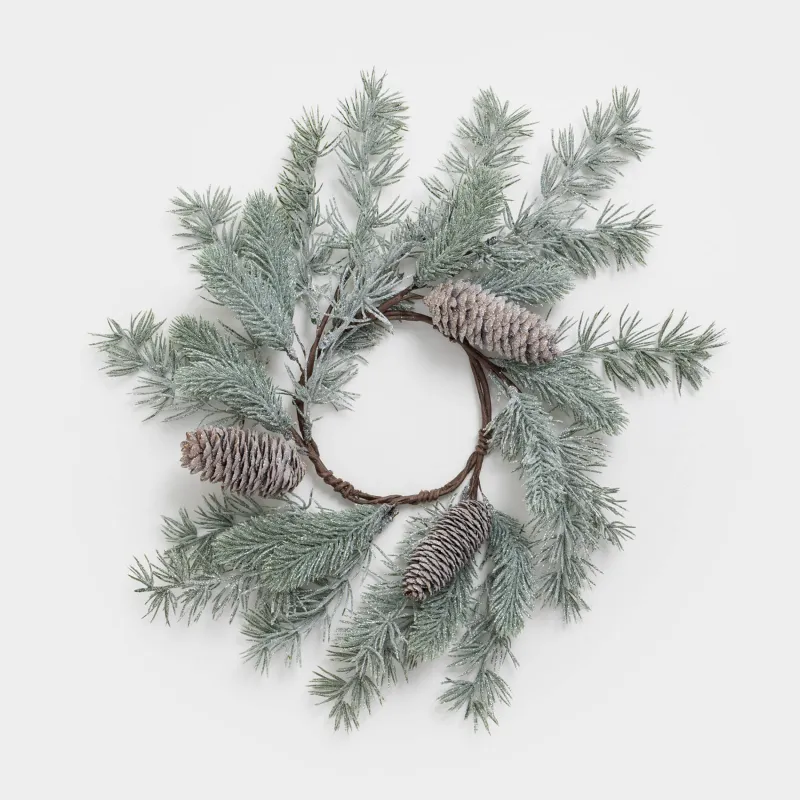 Венок декоративный, 12/40 см, пластик/шишки, Хвоя с шишками, Conifer decor