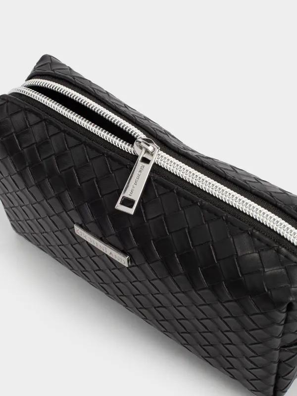 Косметичка, 18х11 см, полиуретан, черная, Sennit, image-4