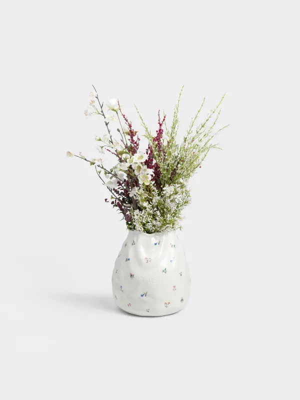 Гүл вазасы, 24 см, керамика, сүт түстес, Нәзік гүлдер, El flora, image-4