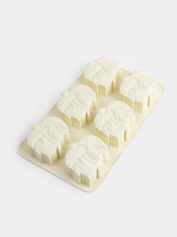 Кекстерді пісіруге арналған қалып, 27х16 см, 6 бөлім, силикон, сүт түстес, Кірпілер, Bakery, image-3