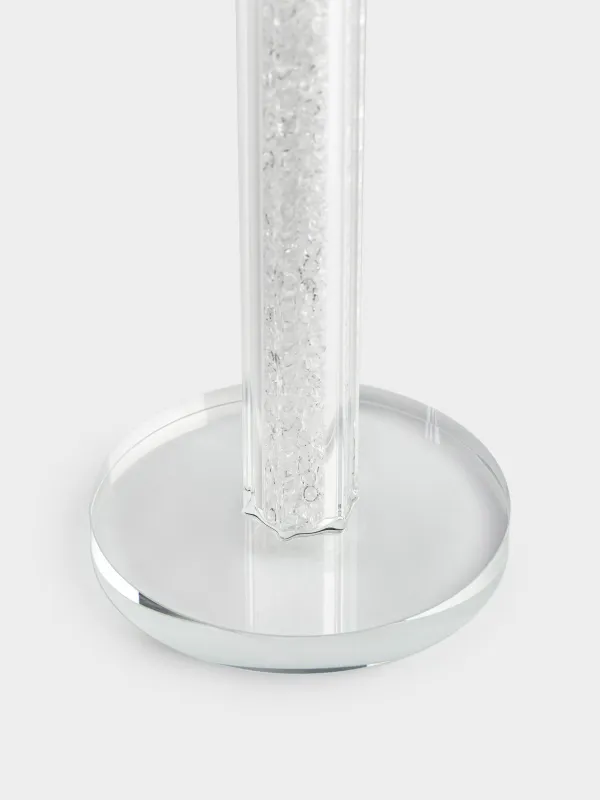 Шам ұстағыш, 18 см, шай/жұқа шам үшін, аяғы, шыны / ринстондар, Кристалл, Кристалл, image-2