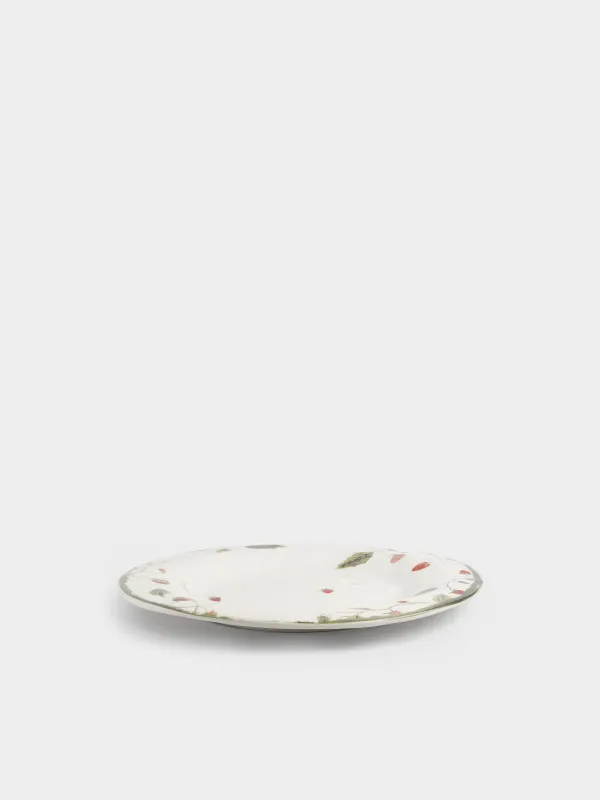 Түскі ас тәрелкесі, 28 см, керамика, ақ, Құлпынай, Strawberry crumple, image-3