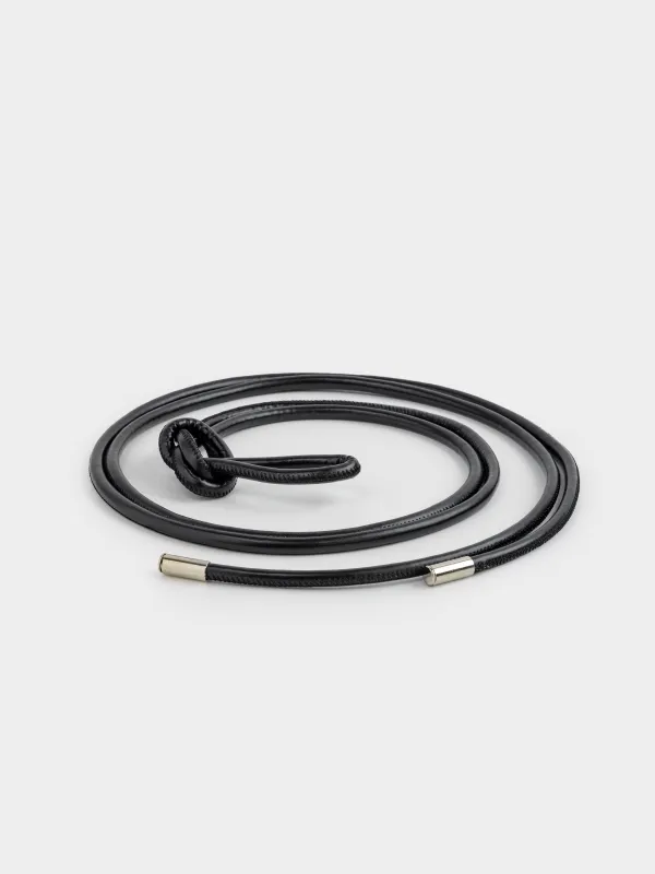 Ремень женский, единый размер, полиуретан, черный, Шнур, Cord, image-0