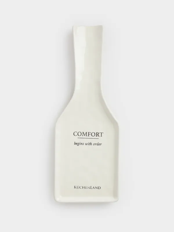 Қасыққа арналған тұғыр, 25 см, керамика, сүт түстес, Crumple font, image-0