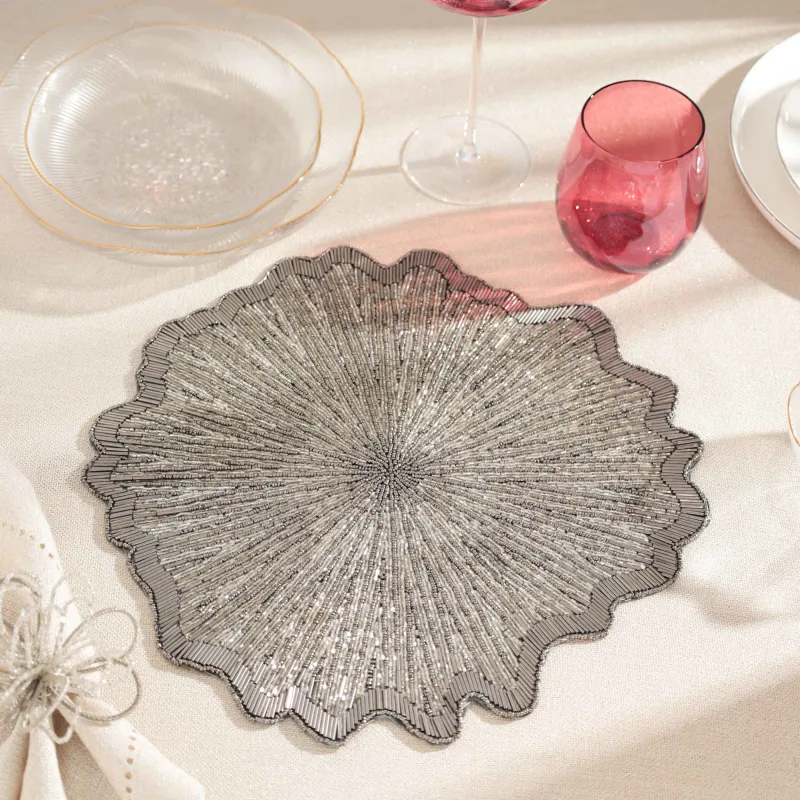 Аспаптарға арналған майлық, 36 см, бисер, бұйра, сұр-күміс, Art beads-t, image-2