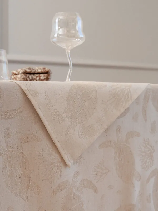 Аспаптарға арналған майлық, 30х45 см, жаккард, полиэстер/зығыр, сарғылт-қоңыр, Тасбақалар, Marine turtles, image-3