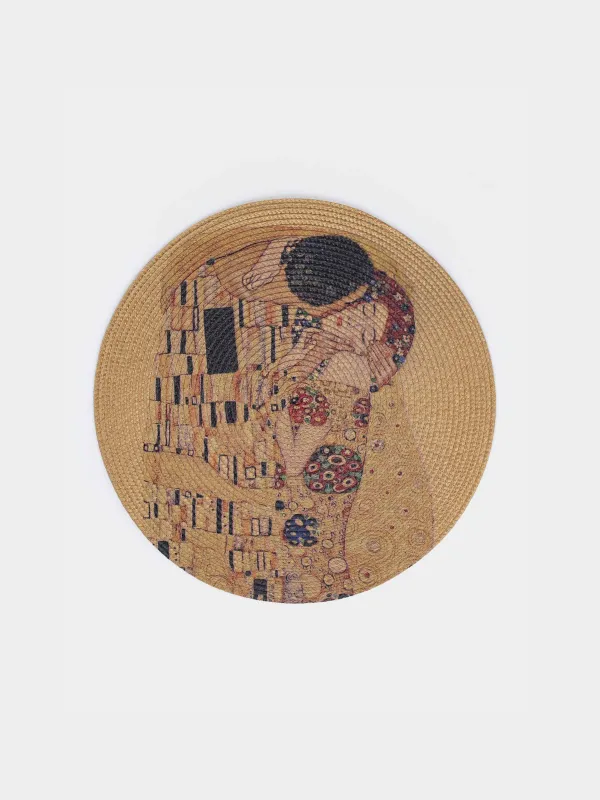 Салфетка под приборы, 38 см, Поцелуй, Климт, Circle print, image-0