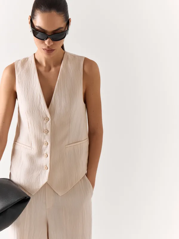 Әйелдер кеудешесі, өлшемі M, бауы бар, вискоза/полиэстер, сүт түстес, Giselle, image-1