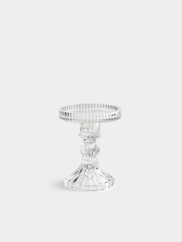Подсвечник, 12 см, для цилиндрической/тонкой свечи, на ножке, разборный, стекло, Ribby, image-0