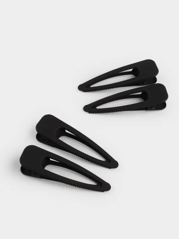 Шаш қыстырғыш, 8 см, 4 дана, металл, қара, Basic, image-2