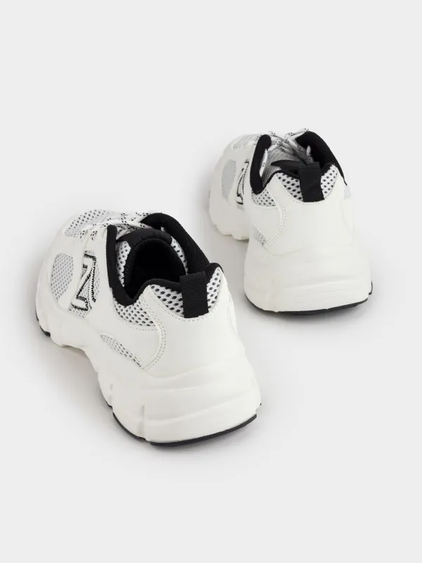 Әйелдер кроссовкалары, өлшемі 36, рюкзак қапшығы бар, полиэстер/ЭВА/ТПР, сұр-ақ, Rebeka, image-4