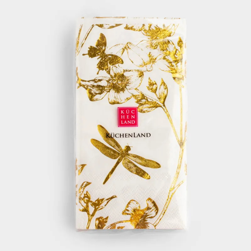 Қағаз майлықтар, 33х33 см, 20 дана, төртбұрышты, ақ, Гүлдер, Flower garden, image-3