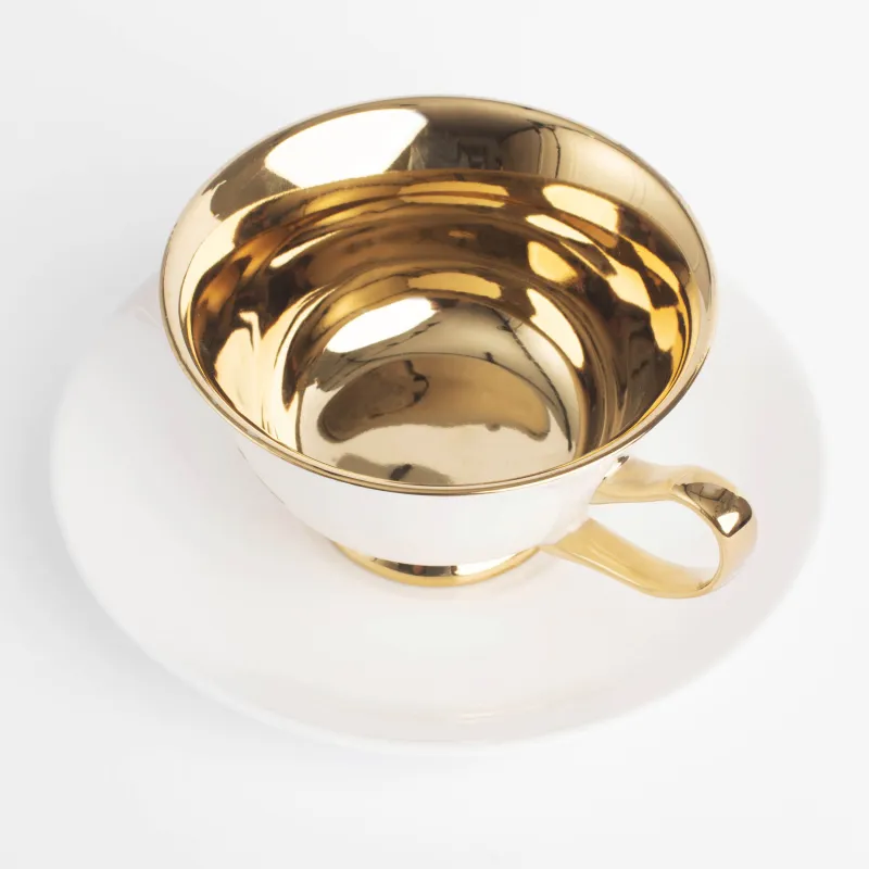 Пара чайная, 1 перс, 2 пр, 220 мл, фарфор N, золотисто-молочная, Elegant gold, image-2