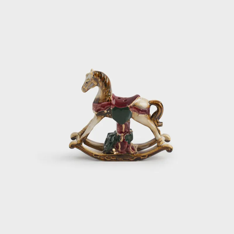 Тұз немесе бұрышқа арналған ыдыс, 9 см, керамика, Сыйлықтары бар тербелетін ат, Christmas miracle classic