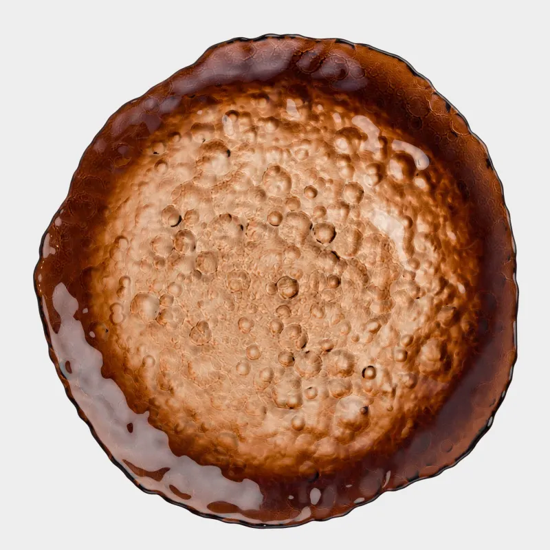 Тарелка обеденная, 28 см, стекло, коричневый градиент, Nautilus color, image-0