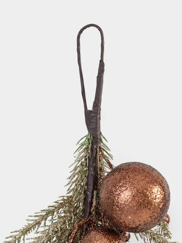 Сәндік әшекей, 60 см, аспалы, пластик/пенопласт, шампан, Қарағай инелері, Conifer champagne, image-2