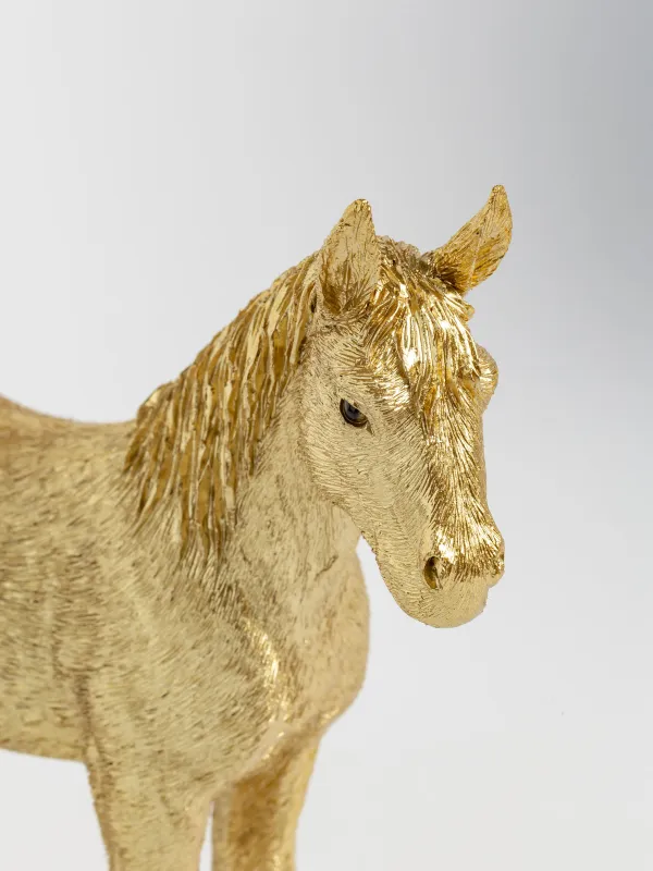 Мүсінше, 17х16 см, полирезин, алтын, Жылқы, Horse gold, image-2