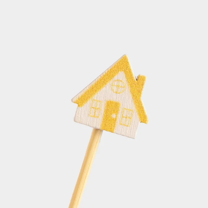 Шпажка для канапе, 9 см, 20 шт, бамбук, бело-золотистая, Заснеженный дом, Elegant details, image-2