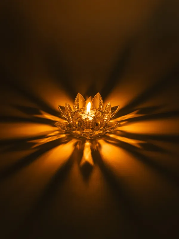 Шам ұстағыш, 13 см, шай шамына арналған, хрусталь шыны, Лотос, Crystal flower, image-5