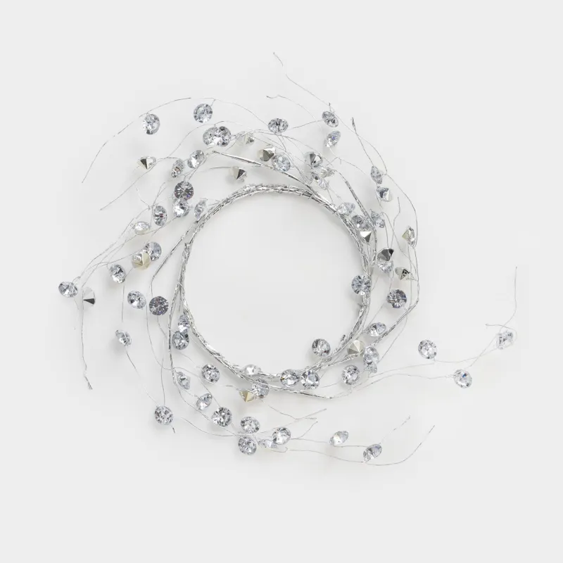 Сәндік гүл шоғы, 9/16 см, шай шамына арналған, пластик/металл, Кристалдар, Crystal decor