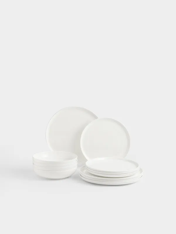 Ас сервизі, 4 адам, 12 зат, фарфор F, ақ, Ideal white, image-0